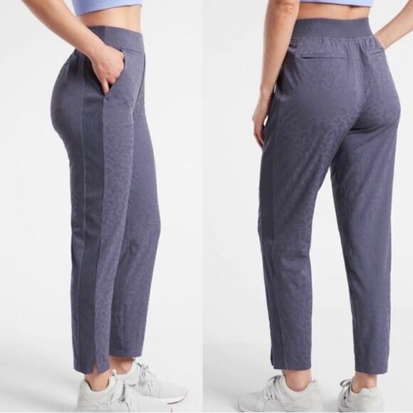 Athleta Brooklyn Textured Mid Rise Ankle Pants Size 6P Athletic Gym Athleisure - Picture 1 of 9